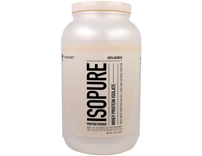 Isopure, Whey Protein Isolate, Protein Powder, Unflavored, 3 lb, (1.36 kg)