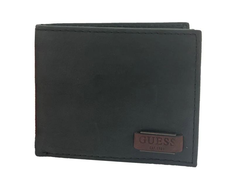 Guess Anatoli Leather Passcase Mens Cash/Money Wallet RFID Blocking Holder Black