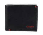 Guess Julian Double Billfold Mens Leather Wallet Credit Cards Holder Black/Red