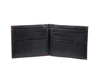 Guess Julian Double Billfold Mens Leather Wallet Credit Cards Holder Black/Red