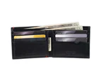 Guess Julian Double Billfold Mens Leather Wallet Credit Cards Holder Black/Red