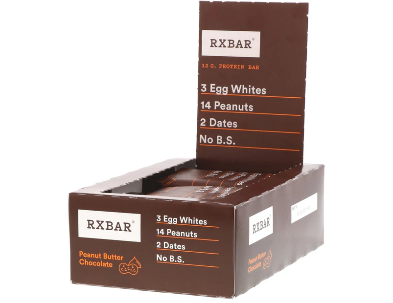 RXBAR, Protein Bars, Peanut Butter Chocolate, 12 Bars, 1.83 oz (52 g) Each