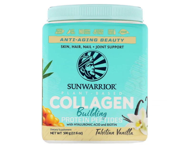 Sunwarrior, Collagen Building Protein Peptides, Tahitian Vanilla, 17.6 oz (500 g)