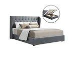 Artiss Bed Frame Queen King Double Size Gas Lift Grey Issa