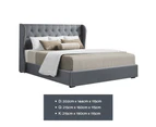 Artiss Bed Frame Queen King Double Size Gas Lift Grey Issa