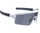 BBB Fuse Sunglasses Matte White/Black Frame Smoke Flash Mirror Lens - White