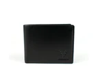 Leather Men's Slim Wallet with Coin Purse Card Holder RFID Protected Black