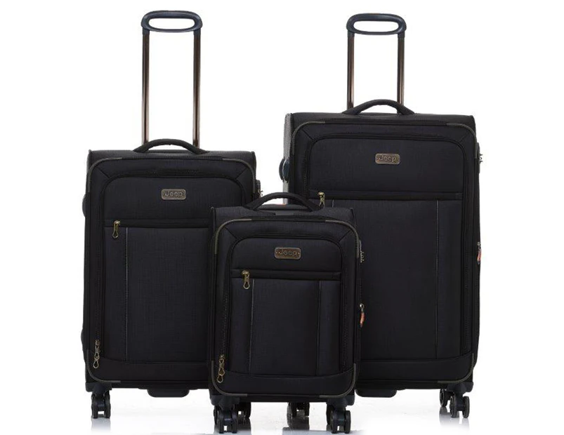Jeep South Dakota 4 3-Piece Softside Luggage/Suitcase Set - Black
