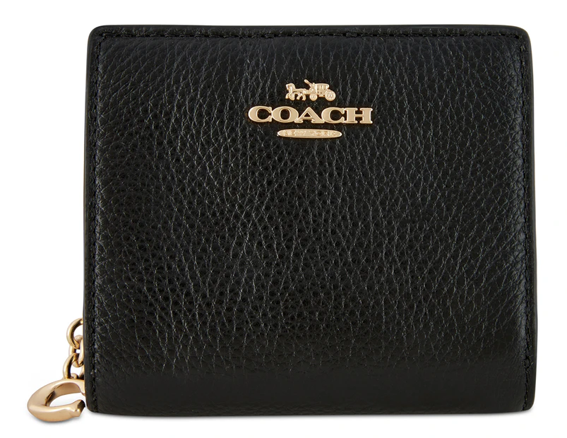 Coach Snap Leather Bifold Wallet - Black