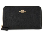 Coach Medium ID Leather Zip Wallet - Black