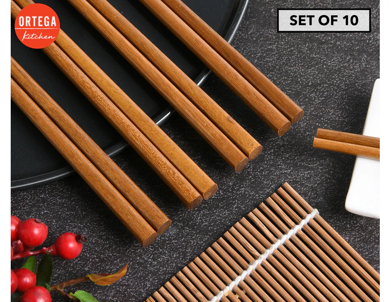Ortega Kitchen Wooden Chopsticks 10-Pack - Natural