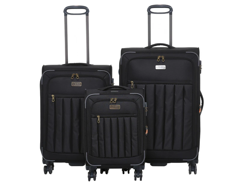 Jeep Himalaya 4 3-Piece Softside Luggage/Suitcase Set - Black