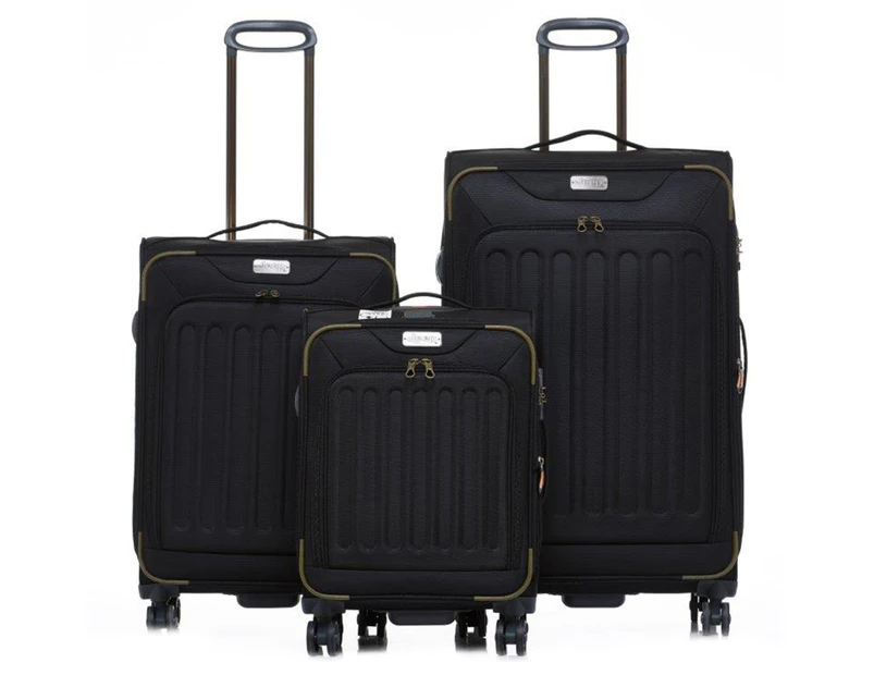 Jeep Savanna 4 3-Piece Soft side Luggage/Suitcase Set - Black