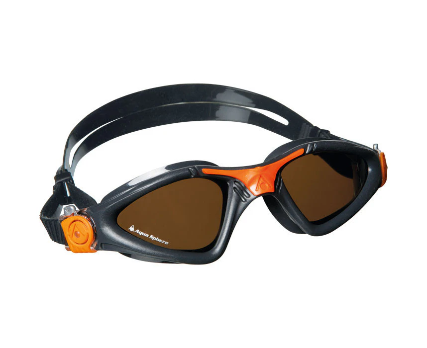 Aqua Sphere Kayenne Swimming Goggles - Polarized Lens in Black/Orange