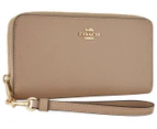 Coach Long Zip Around Leather Wallet - Taupe