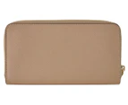 Coach Long Zip Around Leather Wallet - Taupe