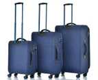 Jeep North Dakota 3-Piece Softside Luggage/Suitcase Set - Blue