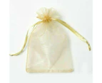 (10cm x 15cm , Gold) - Gold Jewellery Bags Drawstring, 4Pcs Pack Gold Organza Bags 10cm x 15cm , Sheer Small Gift Bags, Organza Jewellery Pouches