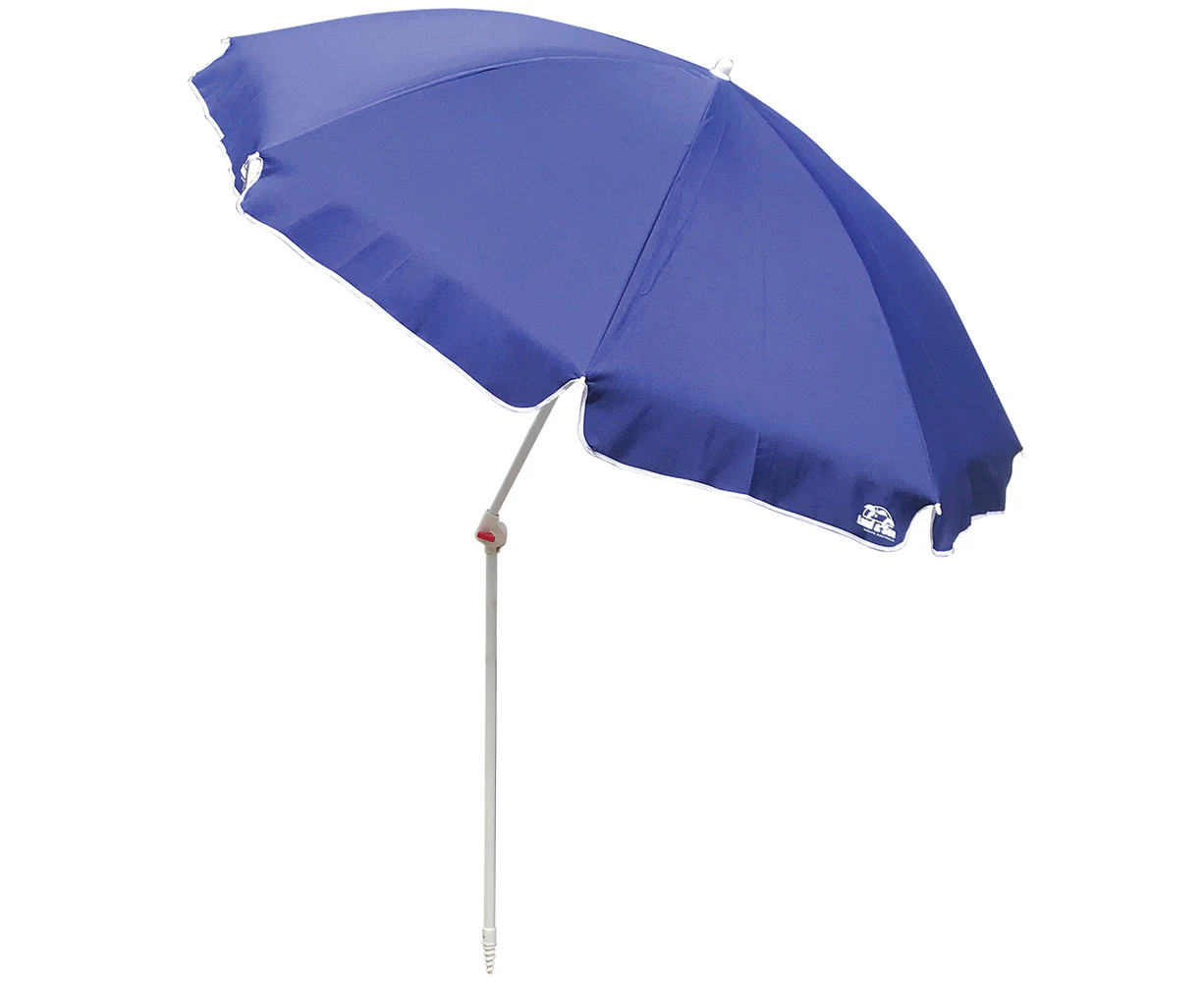 Land & Sea 2m Extra Wide Protection UPF50+ Resort Tilt Beach Sun Umbrella Blue