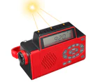 Multi-functional Solar Hand Crank AM FM NOAA Weather Radio Flashlight Charger USB Charging