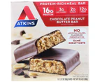 Atkins, Meal Bar, Chocolate Peanut Butter Bar, 5 Bars, 2.12 oz (60 g) Each