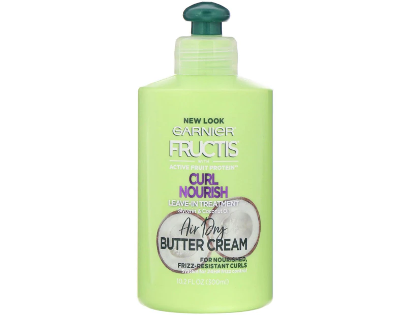 Garnier, Fructis, Curl Nourish,  Leave in Treatment, Air Dry Butter Cream, 10.2 fl oz (300 ml)