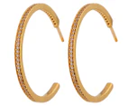Michael Kors Pavé Thin Hoop Earrings - Gold