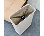 Foldable Dirty Clothes Storage Bag Laundry Basket Hamper Organizer On Wheels - Grey