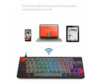 Geek SK64S Custom 64 Keys RGB Backlit Bluetooth Wired Mechanical Gaming Keyboard - White