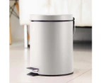 SOGA 4X 12L Foot Pedal Stainless Steel Rubbish Recycling Garbage Waste Trash Bin Round White