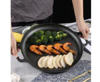 SOGA 2X Cast Iron 30cm Frying Pan Skillet Non-stick Coating Steak Sizzle Platter