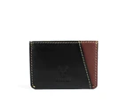 RFID Genuine Leather Slim Credit Cardholder Wallet Black/Brown