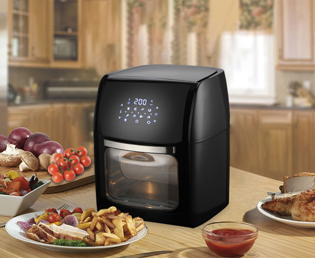 Healthy Choice 14L Digital Turbo Air Fryer Cooker w/Rotisserie