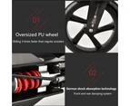 Disc Brake Push Scooter Suspension Kids 200mm Wheel Foldable Portable White/Black - Black