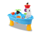 20 Piece Kids Sand and Water Play Pirate Ship Table Toy Set - Blue