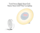 Touch Sensor LED Sunrise Sunset Simulator Digital Bedside Radio Alarm Clock