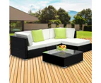5PC Sofa Set with Storage Cover Outdoor Furniture Wicker