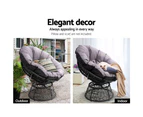 Papasan Chair and Side Table - Black