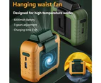 USB Portable Personal Hanging Waist Fan with Rechargeable Battery - Orange