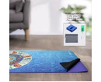 Non Slip Ultra Thin Yoga Mat 1mm Thick Portable Foldable 178x61cm - Ocean Flower