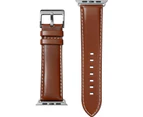 LAUT Oxford Strap Leather Band w/ Stainless Steel Buckle For Apple Watch 44mm / 42mm - TOBACCO