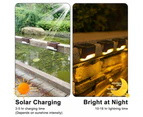LED Solar Powered Staircase Step Lights for Outdoor Use - Set of 4 - Brown- White