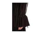 Dries Van Noten Black Beaded Ruffle Silk Chiffon Dress