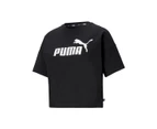 Puma Womens Essentials Logo Cropped Tee Black
