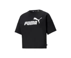 Puma Women's Essentials Logo Cropped Tee / T Shirt / Tshirt - Black