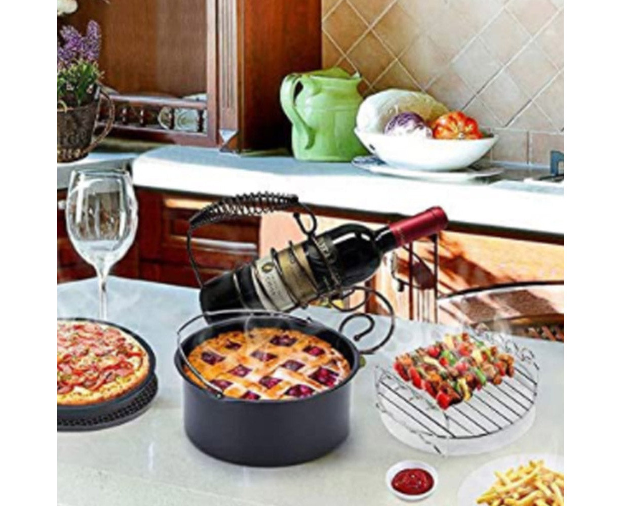  Airfryer Fryer Accessories Baking Tools Reusable Silicone Pot  Baking Basket Pizza Plate Grill Pot Kitchen Cake Cooking Tool Food Safe Air  Fryer Accessories (Color : 16cm Brown) : Home & Kitchen