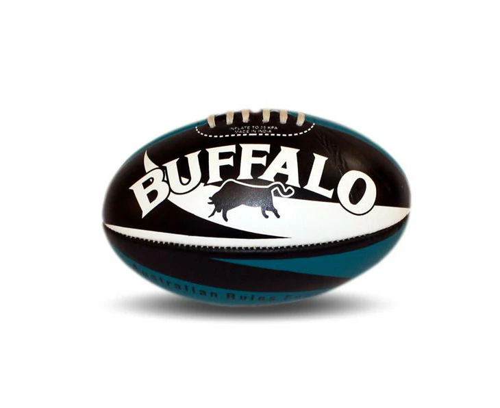 Buffalo Sports Soft Touch Team Colour Supporter Footballs - Midi Size - Black/Teal/White