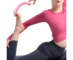 5Pcs Pilates Ring Yoga Exercise Ball Set with Resistance Band - Pink