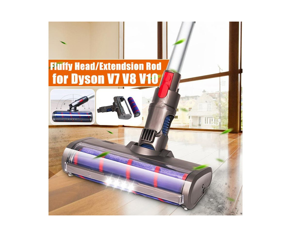 Dyson V7 V8 V10 V11 Vacuum Cleaner Fluffy Floor Head Roller Brush with LED  Light