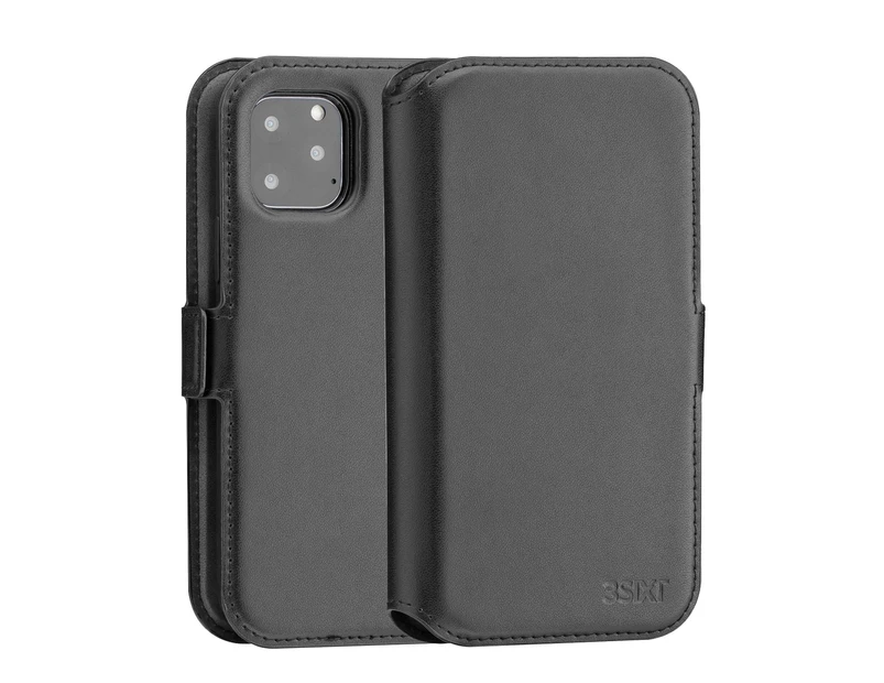 iPhone 11 Pro (5.8") 3SIXT NeoWallet 2.0 2-in-1 Leather Folio Case - Black